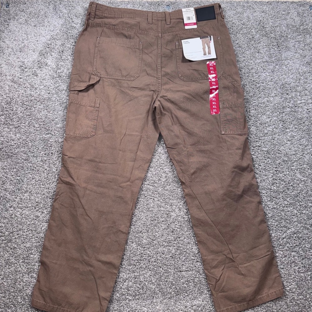 Aeropostale Carpenter Pant Mens Straight Leg Canvas Brown XL NEW - Picture 5 of 11